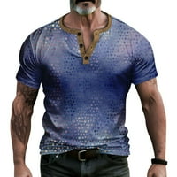 Muška košulja Ljeto tiskana majica na otvorenom retro gumb labav kratki rukav top ljubičasta xl