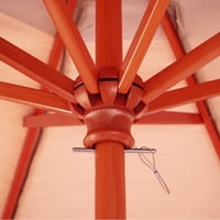 GALTECH 7.5-Ft. Drvo Sunbrella okrugli patušni suncobran - ručni lift