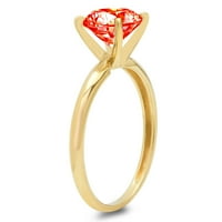 1.5ct okrugli rez crveni simulirani dijamant 14k žuti zlatni godišnjički angažman za angažman prsten