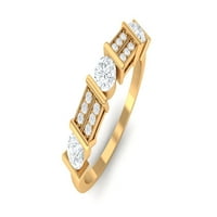 CT Moissinite Polu vječni prsten, pravi moissinite za žene zlato - fini nakit prsten, 14k žuto zlato,