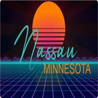 Nassau Minnesota Vinil Decal Stiker Retro Neon Dizajn