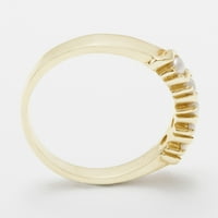 British napravio 14k žuti zlatni kultivirani biserni ženski vječni prsten - Opcije veličine - veličine