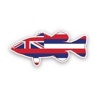 Hawaii bass naljepnica zastava - samoljepljivi vinil - Vremenska zaštitna - izrađena u SAD - Largemouth