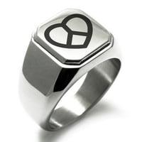 Mirov i ljubav od nehrđajućeg čelika ugravirani kvadratni ravni top gornji biciklistički fiksni prsten