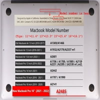 Kaishek Hard Case za - Objavljen MacBook Pro S sa XDR displejom i ID dodirom TIP C + crni poklopac tastature: a biljke serije 0328