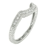 DazzlingRock kolekcija 0. Carat 14k okrugli dijamantski ženski vjenčani pojas podudarajuća prstena CT,
