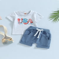 Bagilaanoe Baby Boy 4. jula odijelo 0-3T dana za novorođenčad Dan odjeću Toddler Ljetni kratki rukav