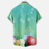 Uskršnje majice za muškarce Grafički gumb niz kratki rukav Bunny Gnomes Uskršnja jaja Štampanje sa džepovima