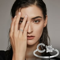 Yubnlvae prstenovi otvaranje nakita dame pisma prsten s dijamantnim modnim sposobnim i prstenovima c