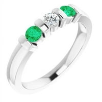 Kamen okrugli dijamant zeleni smaragd 0. CT bar za podešavanje, veličine 6.5