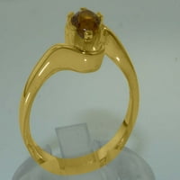 Britanci izrađeni 18K žuti zlatni prirodni citrinski ženski prsten - Veličine Opcije - Veličina 11.5