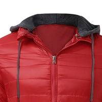 Zimske crvene jakne za muškarce Muški patentni zatvarač zagrom dolje kapuljač jakna Pakirani lagani