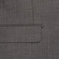 Luciano Natazzi Muška dva gumba Malik Stripe odijelo Moderna fit set siva
