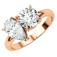 2.00ctw Lab-Grown Diamond dvostruki krug 18K ružičasti zlato zaručni prsten