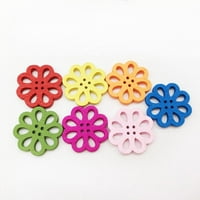 Drveni gumbi za miješani oblik cvijeća rupe dugmadi DIY CRAFT