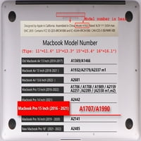 KAISHEK HARD ZAŠTITNA SLEKET CASE STAN SAMO Kompatibilan MacBook Pro 15 Model A1990 Plava serija A 0364