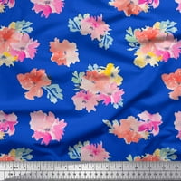 Soimoi Satin svilena tkanina cvijeća akvarela za vodu za ispis tkanina sa širokim dvorištem