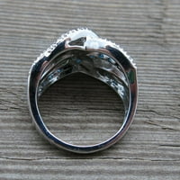 Glupe breze Žene Big Finger Ring FAU Sapphire Inlaid zainteresovani za vjenčanje nakit bakar, srebrna,