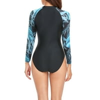 Ženski Wetsout konzervativni modni dugi rukav Surf odijelo sa zatvaračem jednodijelno kupaći kostim