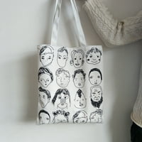Umfun Fashion Women Canvas Ispis Art Art Torbe za ponovnu upotrebu Torbe za ručke torbe za kupovinu