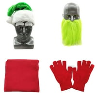 Sprifallbaby Santa Claus kostim set Božićni šešir, smiješna brada lica, obrve, rukavice, kostimi šal