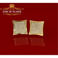 King of Bling's 1.02CT kubični cirkonijski žuti sterling srebrne ženske minđuše hip hop kite