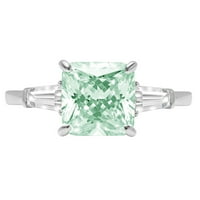 3.5ct Asscher Cut zeleni simulirani dijamant 18k bijeli zlatni godišnjica Angažmane kamene prstene veličine