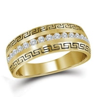 14k žuto zlato postavljeno okruglo Diamond Wedding BAND prsten CTTW