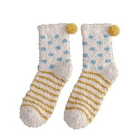 1 kair čarape za ženske termalne čarape za ženske koralne čarape Stripe čarape Šarene lagane čarape