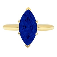 2.5ct Marquise Cut simulirani plavi safir 18k žuti zlatni godišnjički zaručnički prsten veličine 4,5
