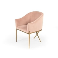 Modrest Mancos Moderna ružičasta baršunasta akcentna stolica