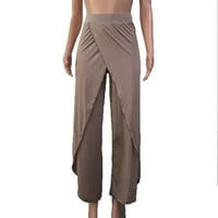 Youmao široke pantalone za žene za žene Flowy Palazzo hlače Ležerne prilike Split Hlače sa visokim strukom