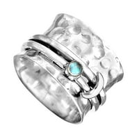 Vintage Moon cirkons Prikljuciv prsten nakit srebrni vintage prsten