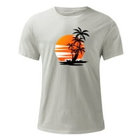 Muška ležerna fitnes majica Moda Havajski zalazak sunca Ispis mišića Teretana Atletika Fit Duks Osnovni