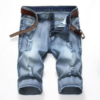 Miluxas hlače za hlače za klirence za plus muškarce, patentni elastični tanki traper kratke hlače reprodukuju