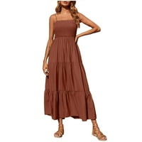 Haljina LHKED Plus Veličina za žene Duge plaže Sunčane haljine bez rukava bez rukava Maxi haljina