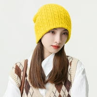 PXiakgy Women Toar Solid Twist Knit Knochet hrpa hrpa Šešir Pulover Cap Yellow + Jedna veličina