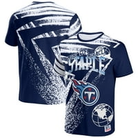 Muška NFL Staple Navy Tennessee Titans po cijelom tisku majicu