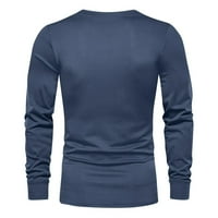 Modne marke Muške košulje Dugih rukava Baš efikasan čvrsti pulover Henley opušteni fit pulover Novi