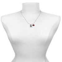 DELIGHT nakit crni niktonski kristal inicijal - K - Zglobna granica - Red Lucky Ladybug ogrlica i viseći