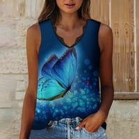 Ženska ljetna modna ležerna prsluka Velika veličina labava V-izrez The Edge na vrhu majica bez rukava