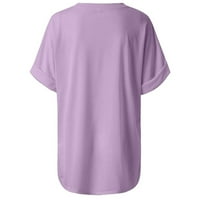 AMOUSA Žene Casual Comfort V-izrez Solid Collect Soft Top Plus size Bluze Thirts za žene