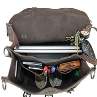 Vagarant Traveler Extra Veliki klasični ulje preplanulo pune kožne gaćice za laptop torba L06. CB
