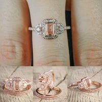 Vjenčani trake Huachen u titanijumskim prstenom vjenčani prsten za angažman prsten za ružino zlato 7