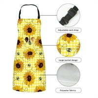 Vodetik Store Sunflowers pregače za žene sa džepovima Vodootporni kuharski pregača