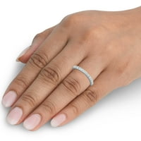 Pompeii 1 2ct Diamond Wedding Ring-a Ženska godišnjica benda 10k bijelo zlato