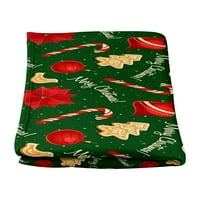 SkPabo Božićni poklon flanel pokrivač za ispis božićnih praznika zimski esencijalni pokrivač dnevni