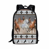 Renewold Kids Bookback Backpack torbica za školske djevojke Osnovna škola Povratak Bijeli smeđi konji