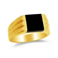 14k žuto zlato crne boje muške prsten veličine 12
