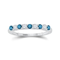 10k bijelo zlato okruglo plavi dijamantski band prsten CTTW